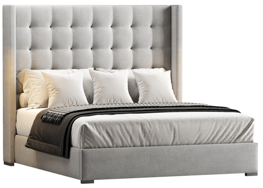 Upholstered Platform Bed with Wingback