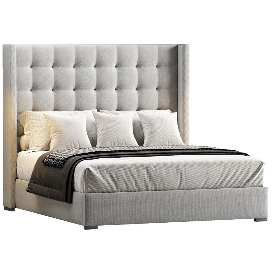 Upholstered Platform Bed with Wingback